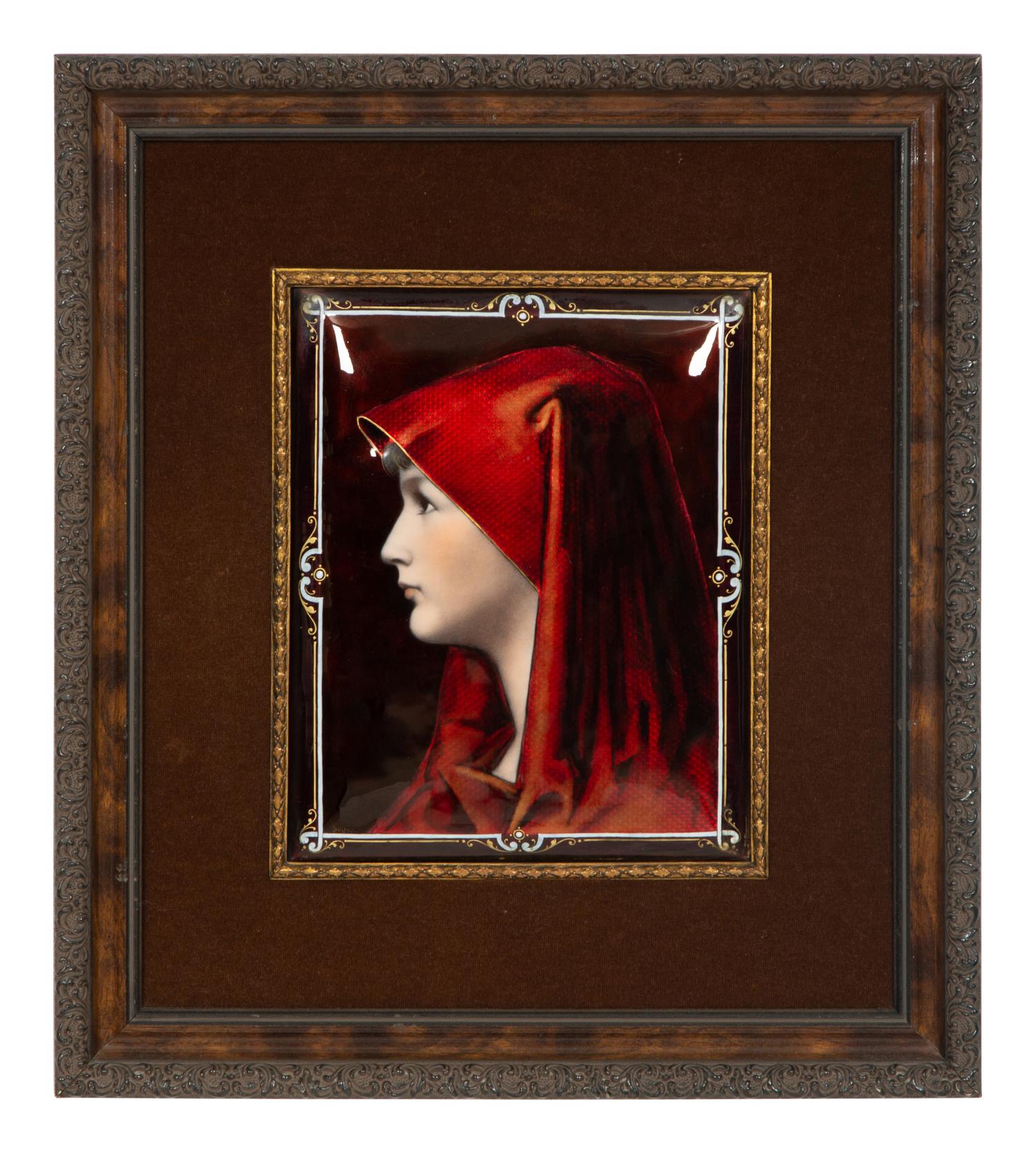 A Limoges Enameled Copper Plaque After Jean-Jacques Henner