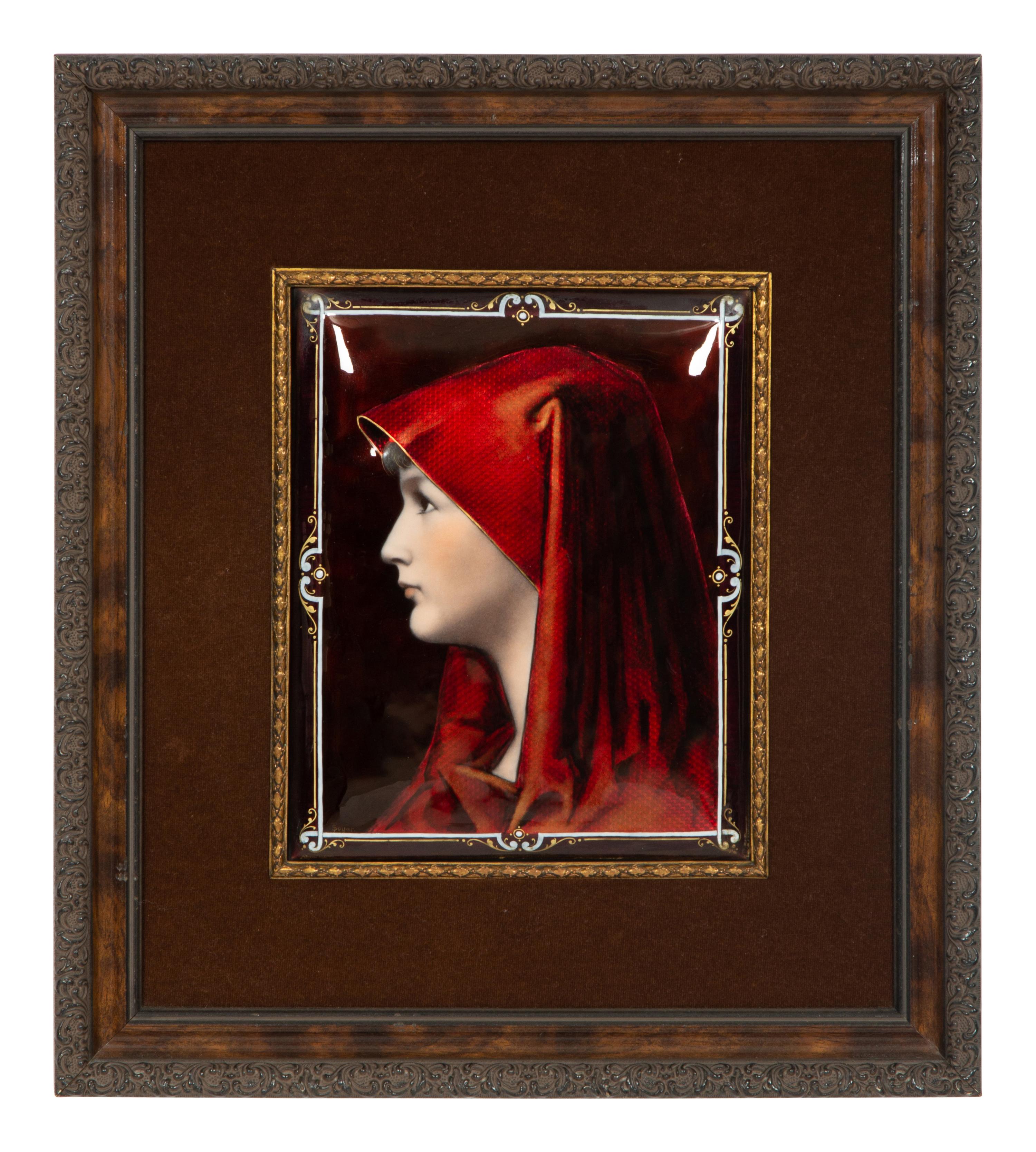 A Limoges Enameled Copper Plaque After Jean-Jacques Henner