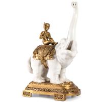 A Brass and Earthenware Elephant Figure