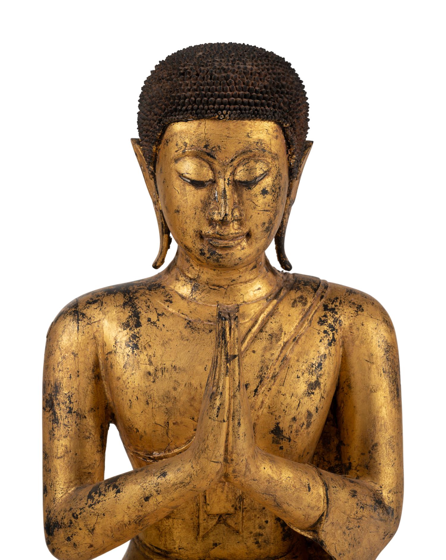 A Large Giltwood Buddha Figure