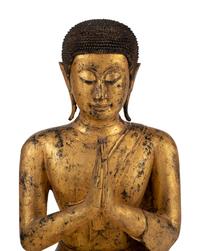 A Large Giltwood Buddha Figure
