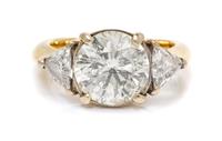 A 14 Karat Yellow Gold and Diamond Ring, 6.10 dwts.