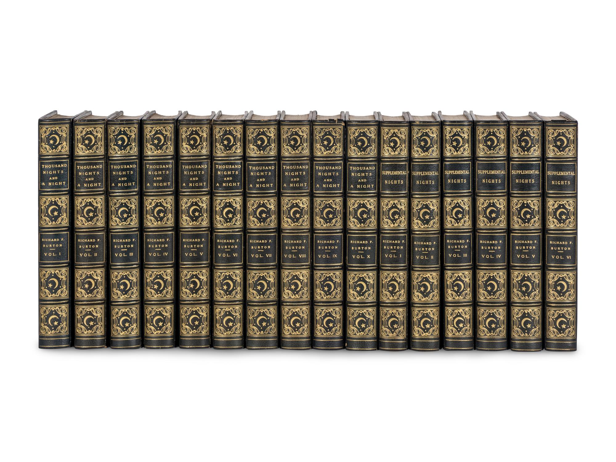 [BINDINGS]. BURTON, Richard Francis (1821-1890). The Book of the Thousand Nights and a Night . -- Supplemental Nights. [London]: Privately Printed by the Burton Club, [1910].