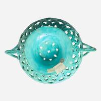 A Wedgwood Pierced Turquoise-Glazed Orange Basket and Cover UK, 1860s