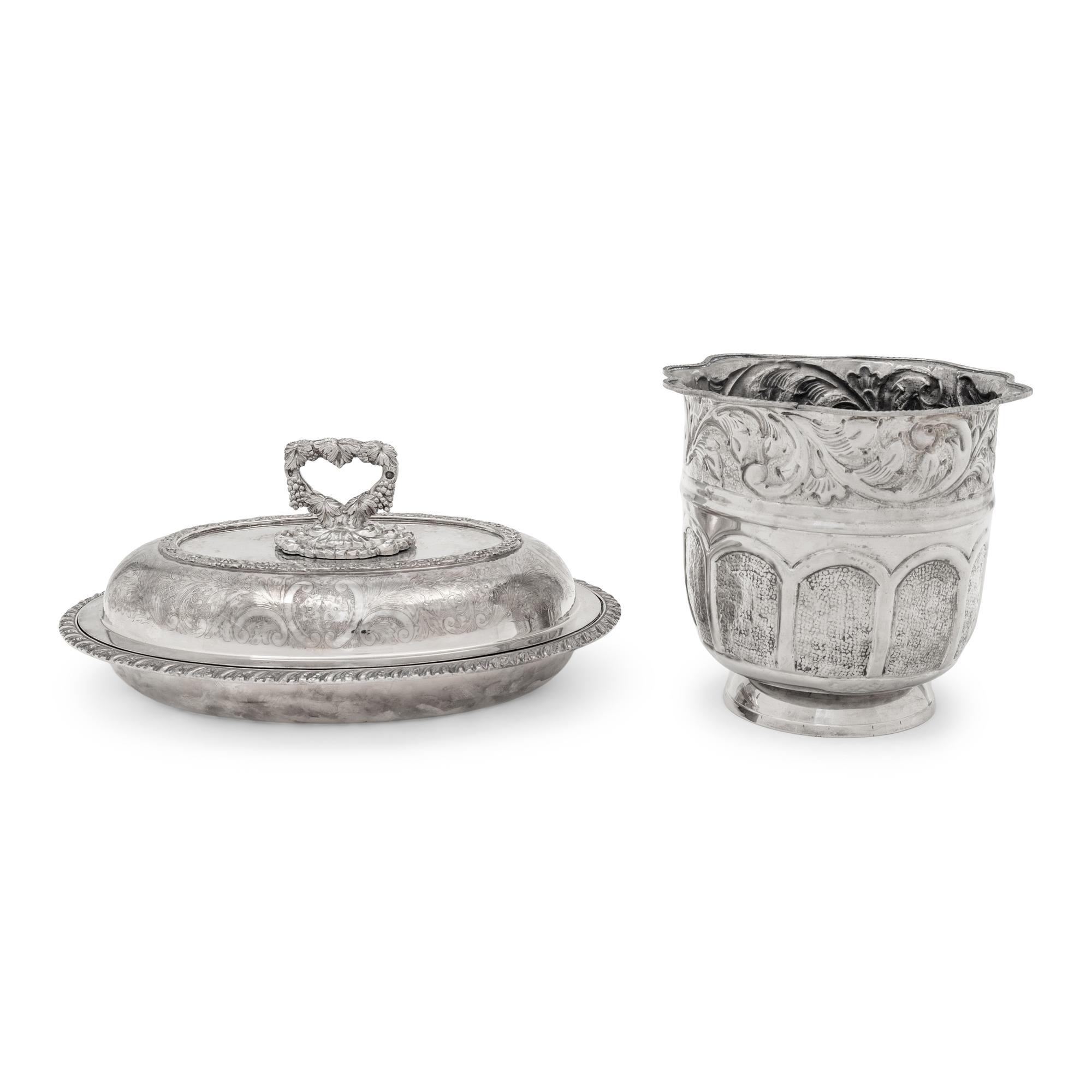 Two Silver-Plate Table Articles