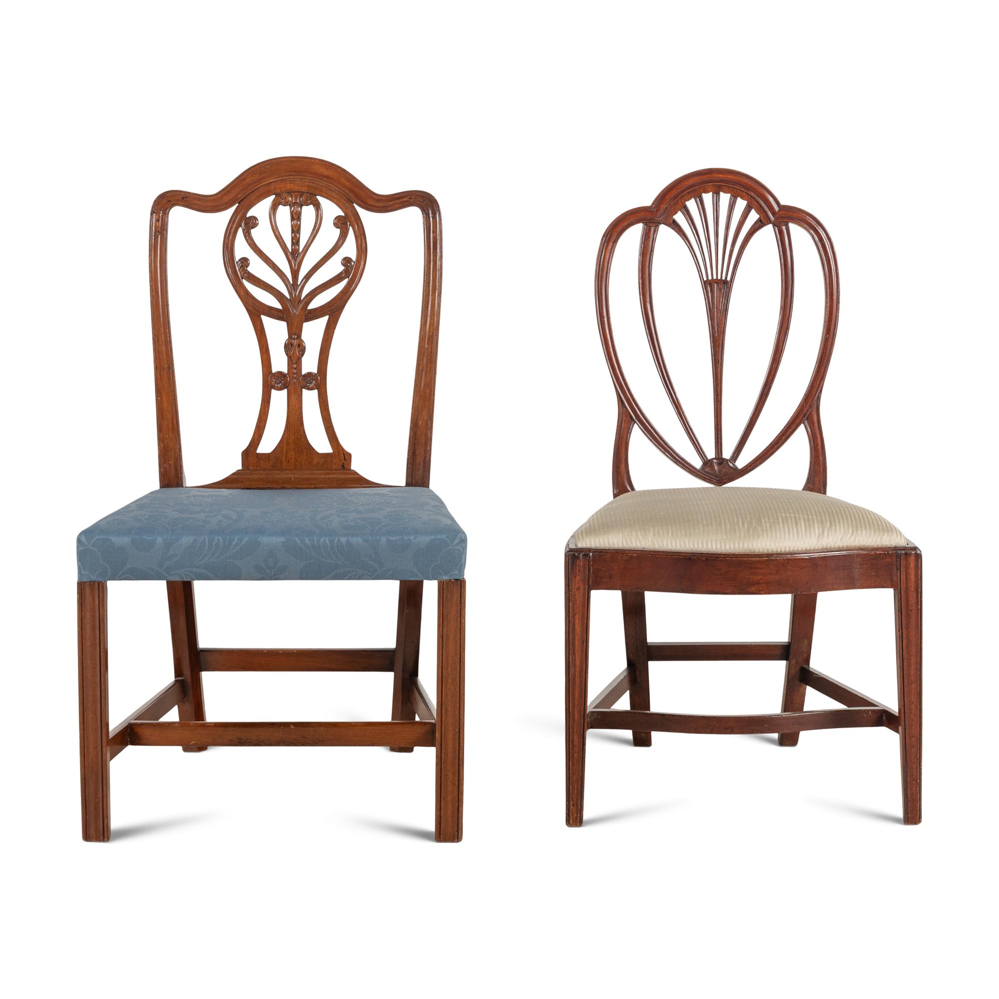 Two George III Mahogany Side Chairs