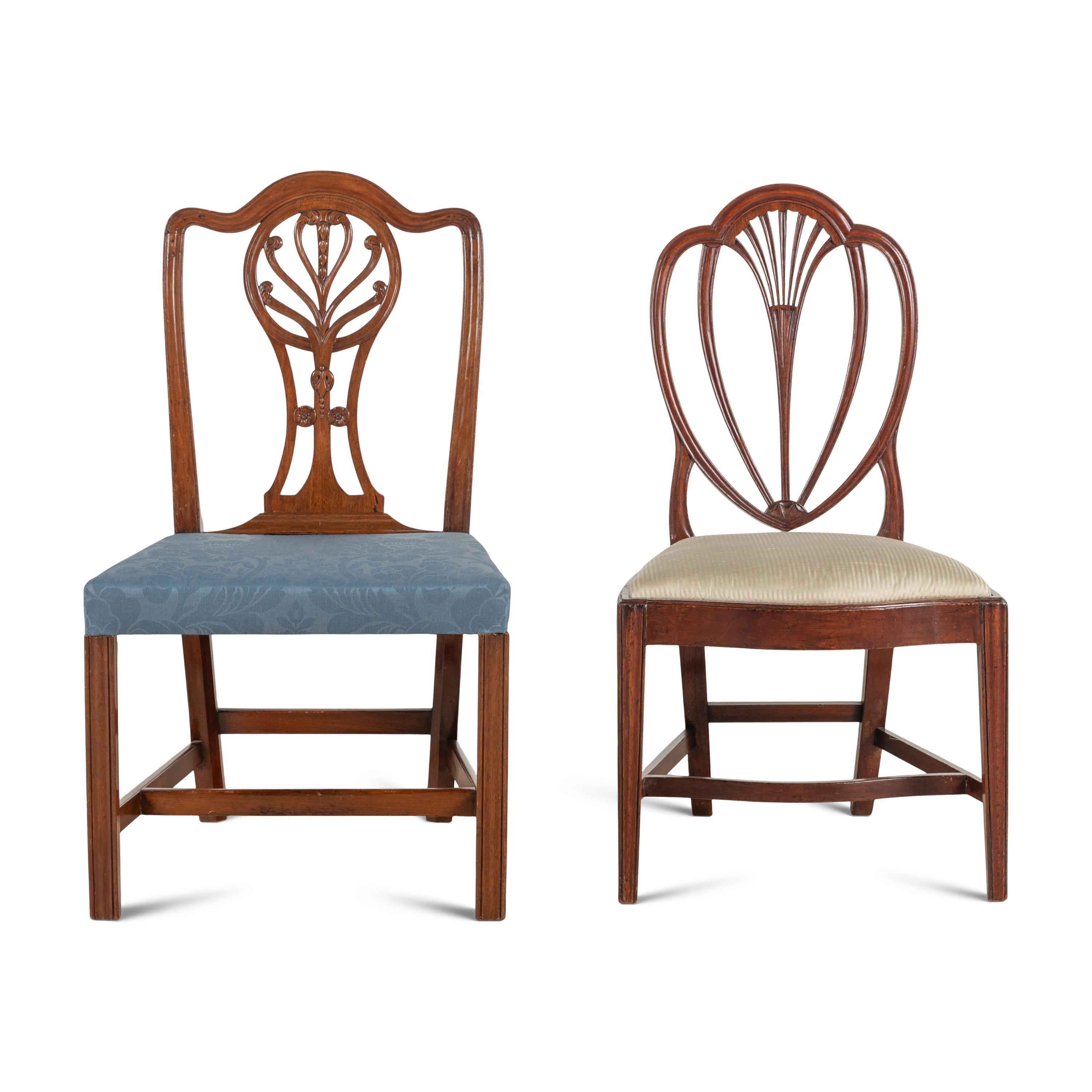 Two George III Mahogany Side Chairs