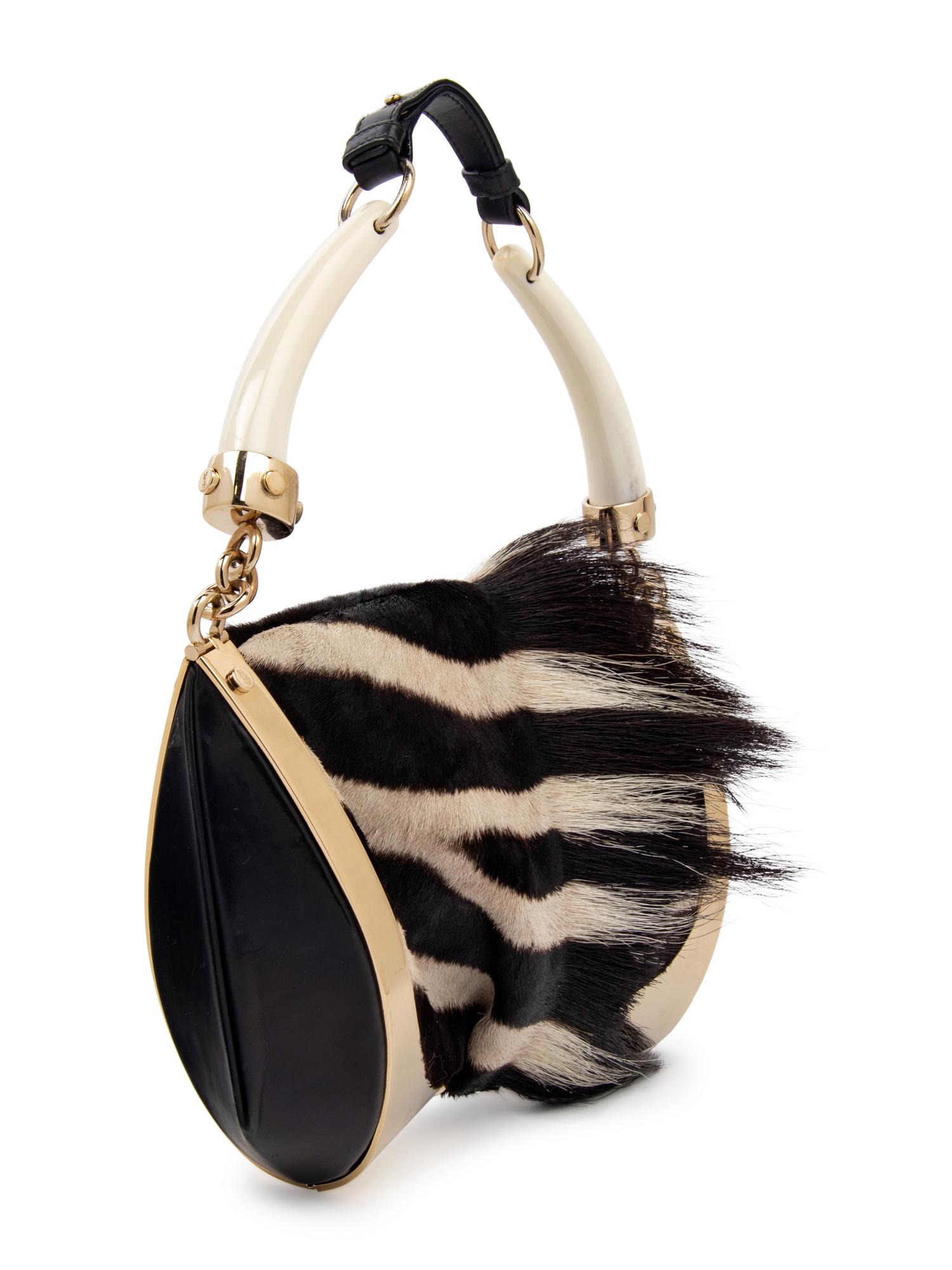 Yves Saint Laurent Mombasa Zebra and Horn Handbag, 2002