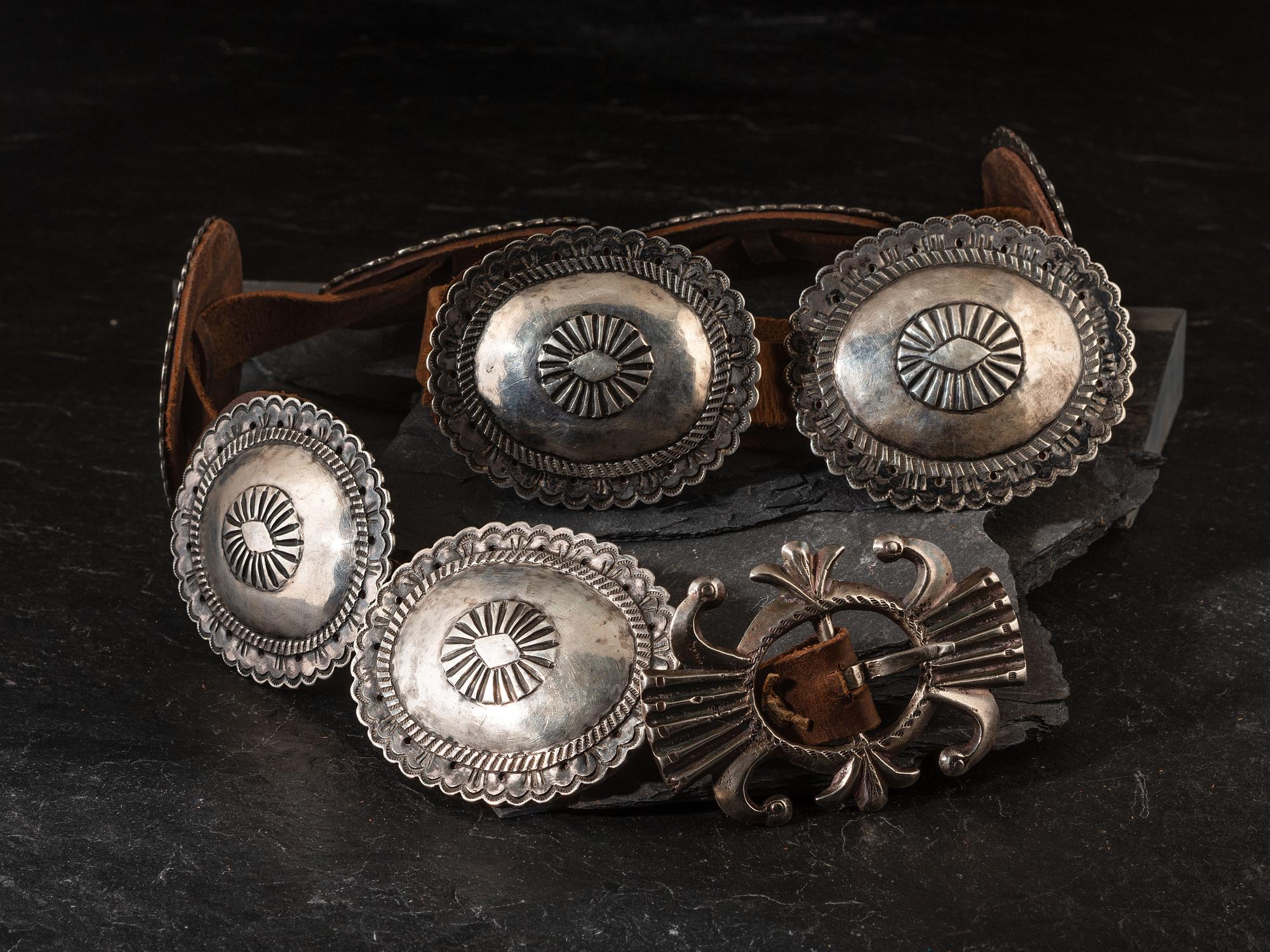 Navajo Silver Second Phase Concha Belt