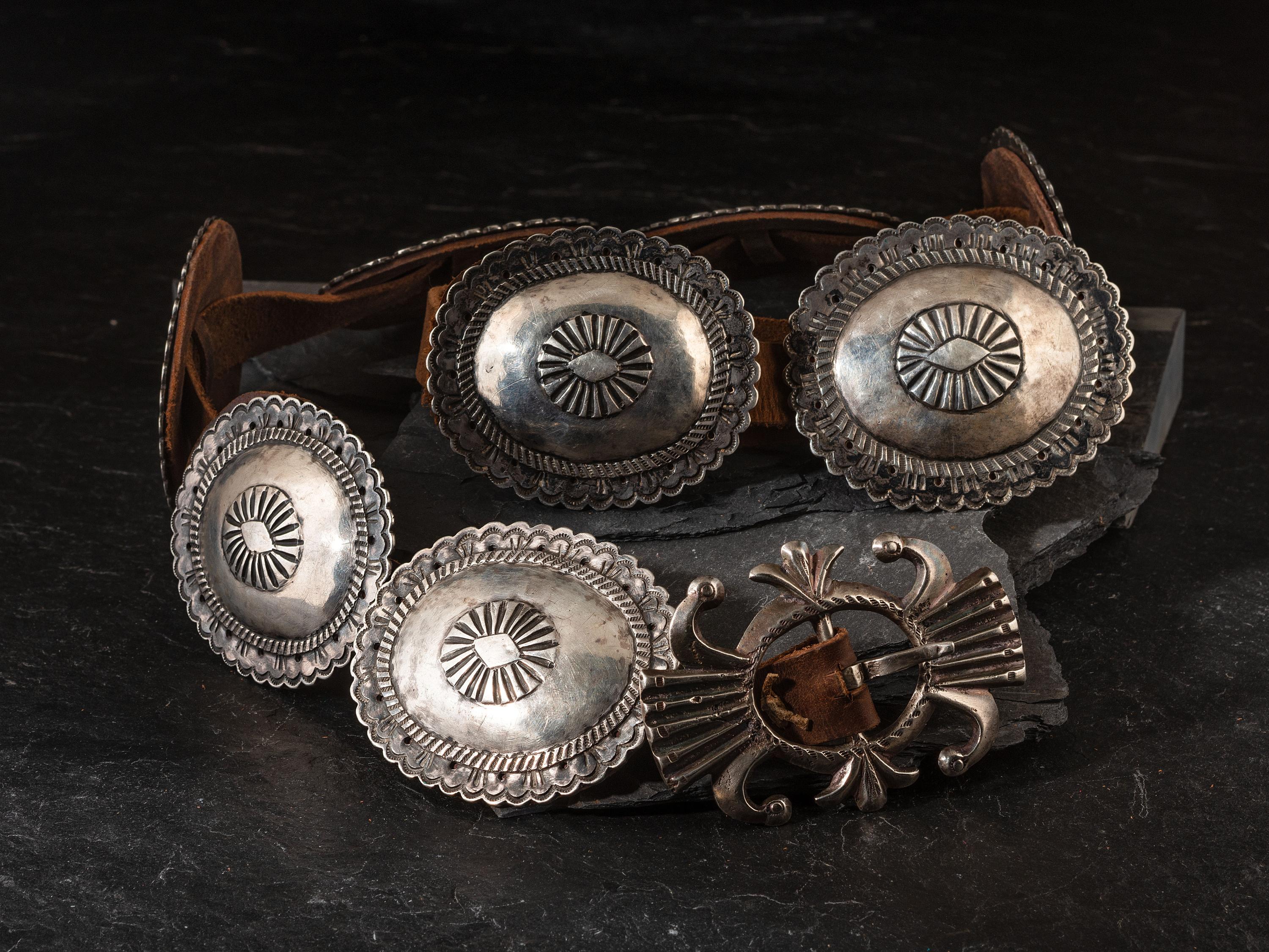 Navajo Silver Second Phase Concha Belt