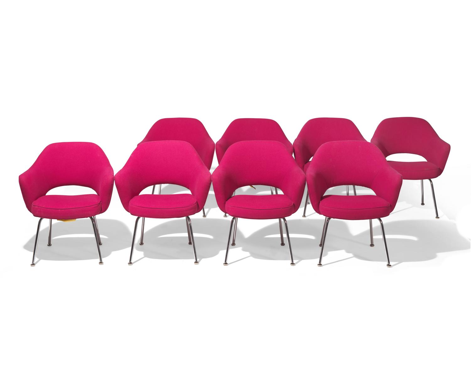 Set of Eight Executive Armchairs, model 71 Knoll, USA