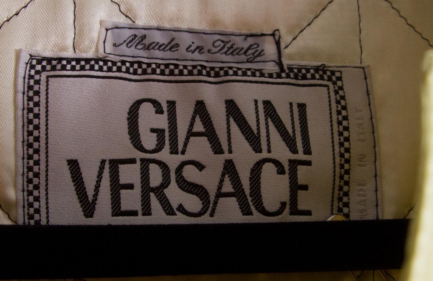 A Gianni Versace Neon Quilted Puffer Coat, Size 42.