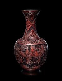 A Chinese Cinnabar Lacquer Bottle Vase