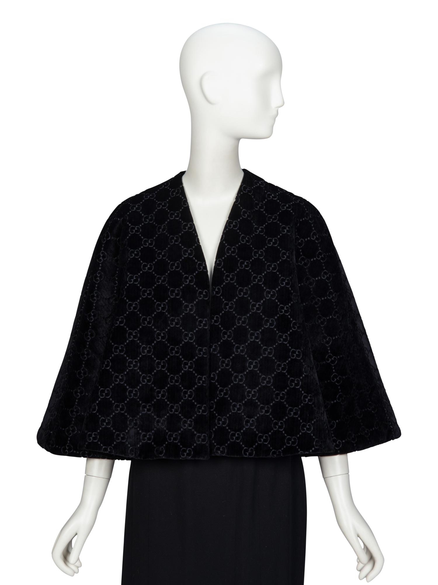 GUCCI, MONOGRAM VELVET CAPELET