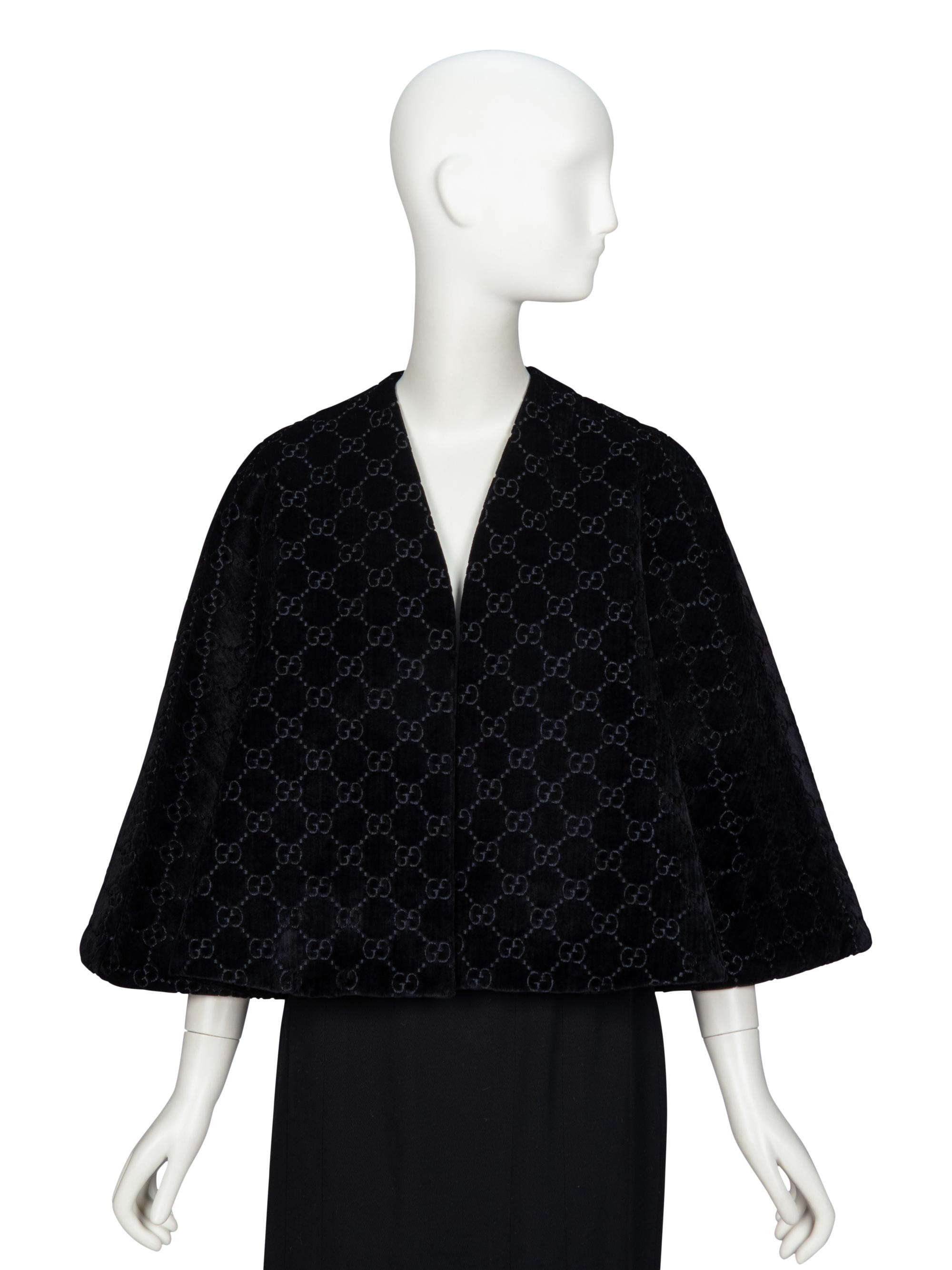GUCCI, MONOGRAM VELVET CAPELET