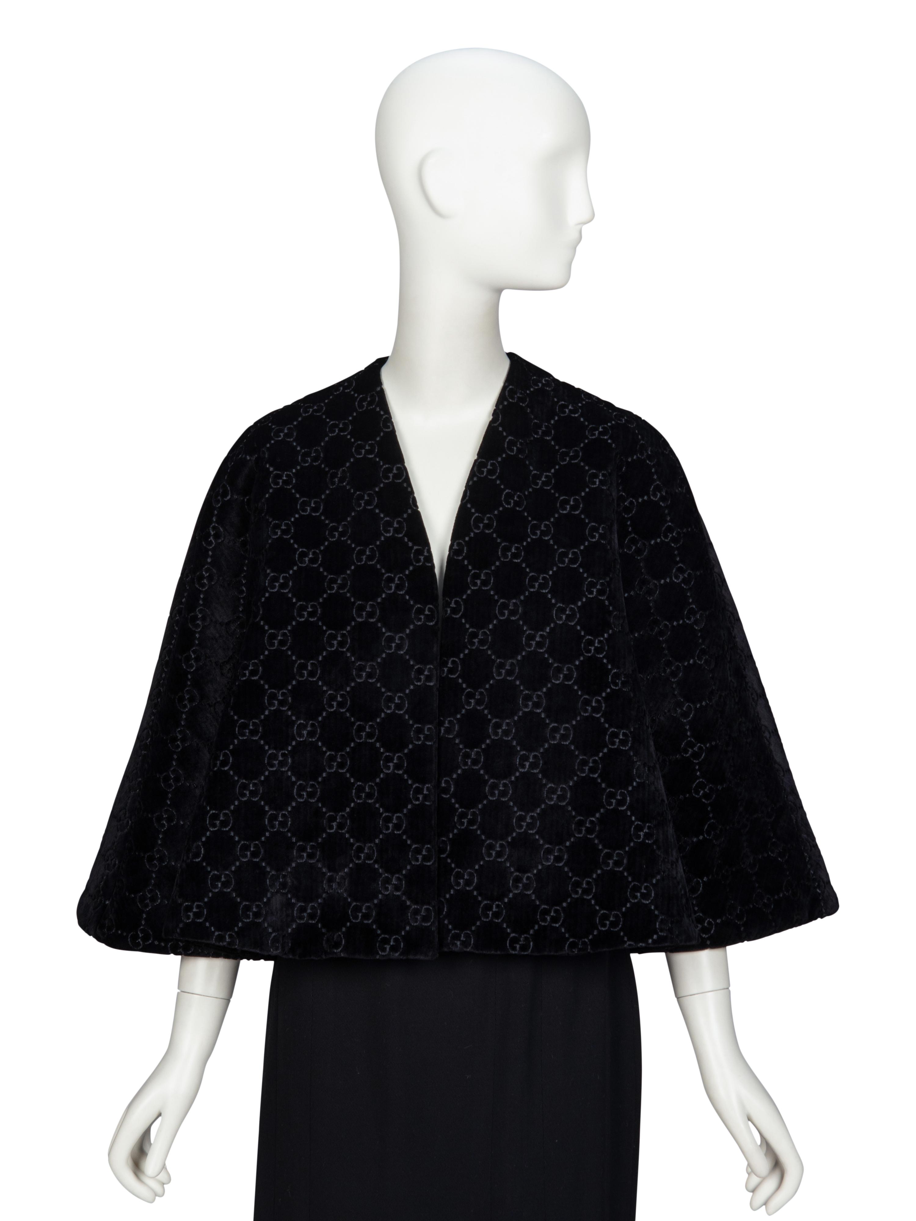 GUCCI, MONOGRAM VELVET CAPELET