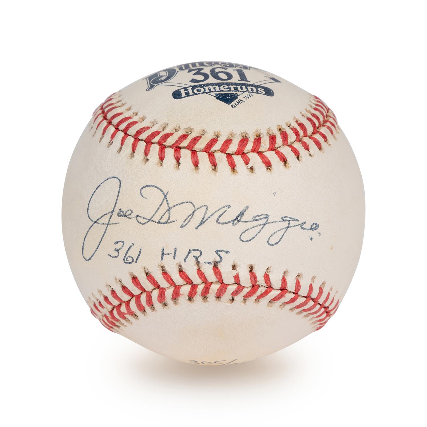 A Joe DiMaggio Single Signed Autograph Limited 361 Home Runs Inscribed Baseball (Beckett Authentication Services Letter),