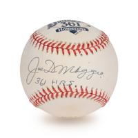 A Joe DiMaggio Single Signed Autograph Limited 361 Home Runs Inscribed Baseball (Beckett Authentication Services Letter),
