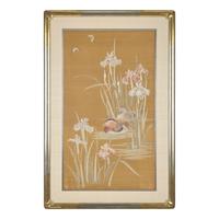 A Set of Four Finely Worked Japanese 'Birds and Flowers' Needlework Panels, Meiji Period 日本明治時期 織綉花鳥圖四幅