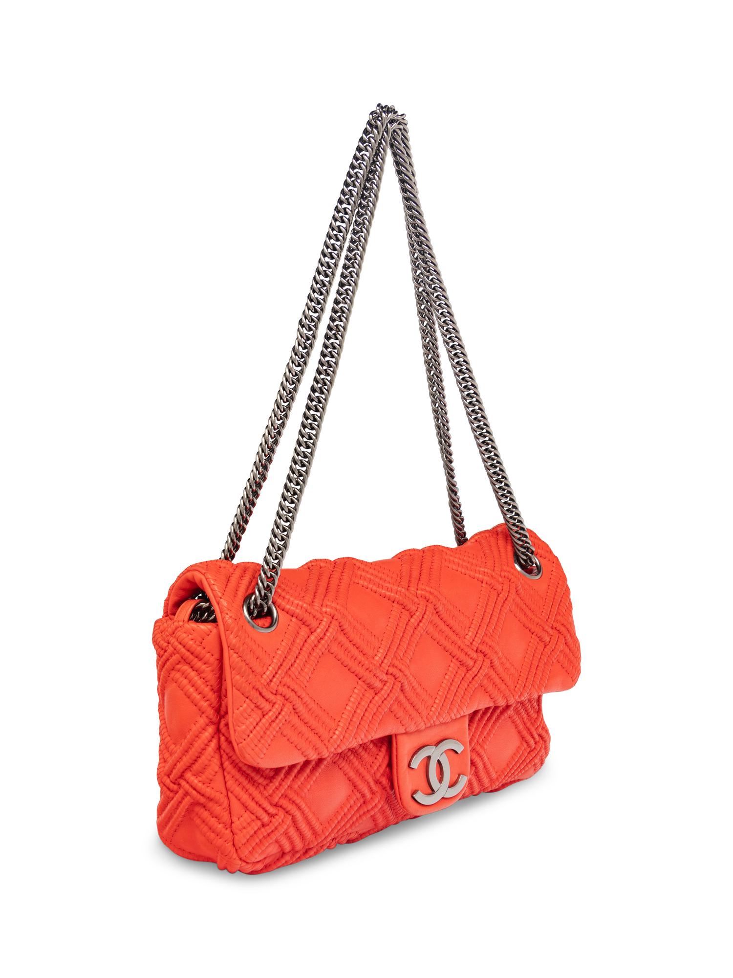 Chanel Walk of Fame Flap Bag in Coral Lambskin