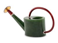 A Carved Jade, Guilloche Enamel and Diamond-Mounted Watering Can