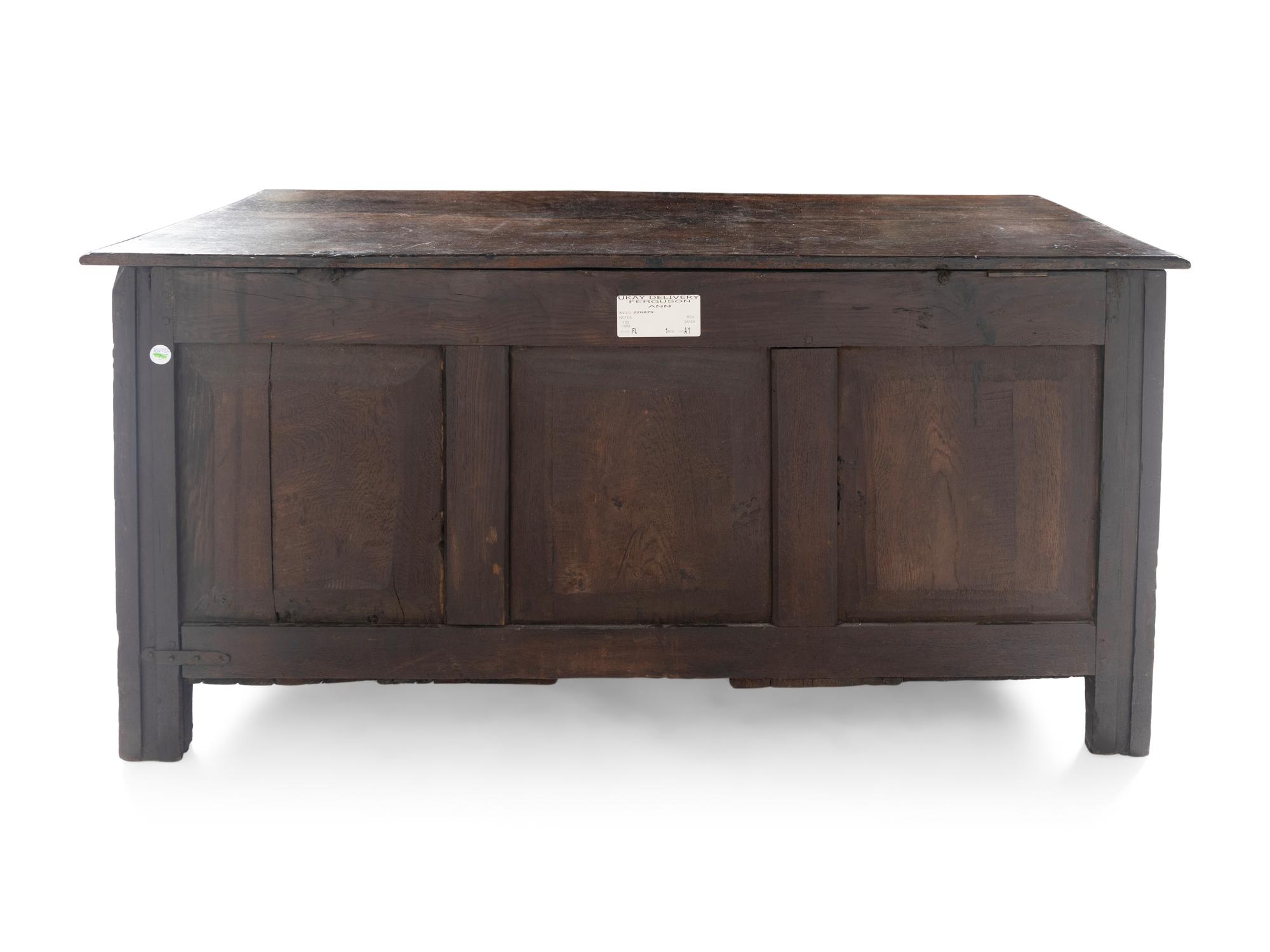 A Charles II Oak Coffer or Mule Chest