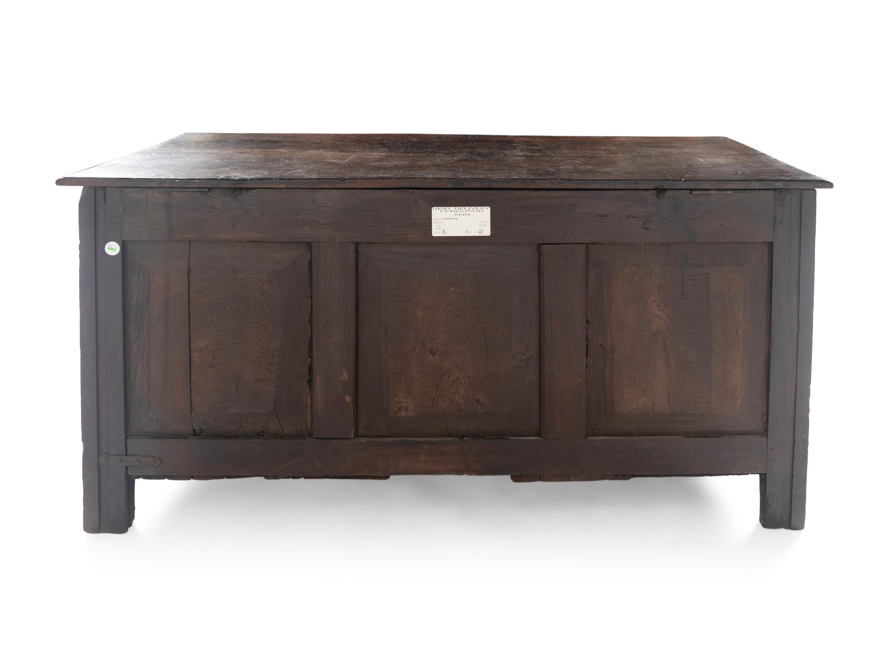 A Charles II Oak Coffer or Mule Chest
