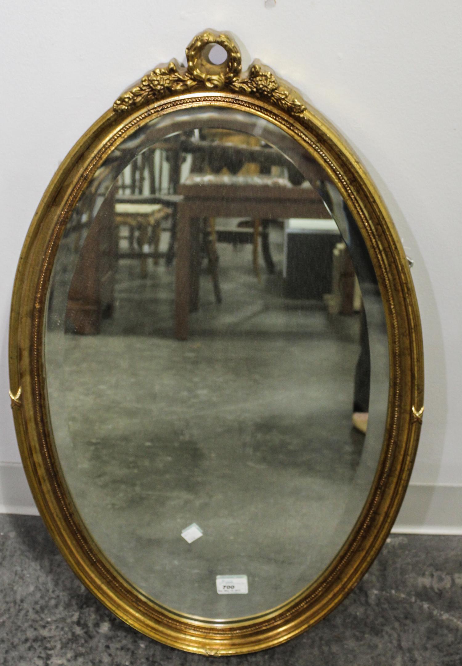 A Victorian Style Giltwood Mirror Height 31 inches. — 20TH CENTURY