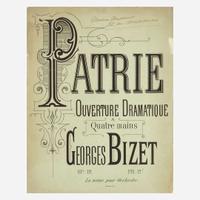 [Autographs & Manuscripts] Bizet, Georges Patrie ouverture dramatique transcrite pour piano a quatre mains