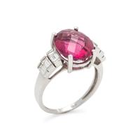 PINK TOURMALINE AND DIAMOND RING