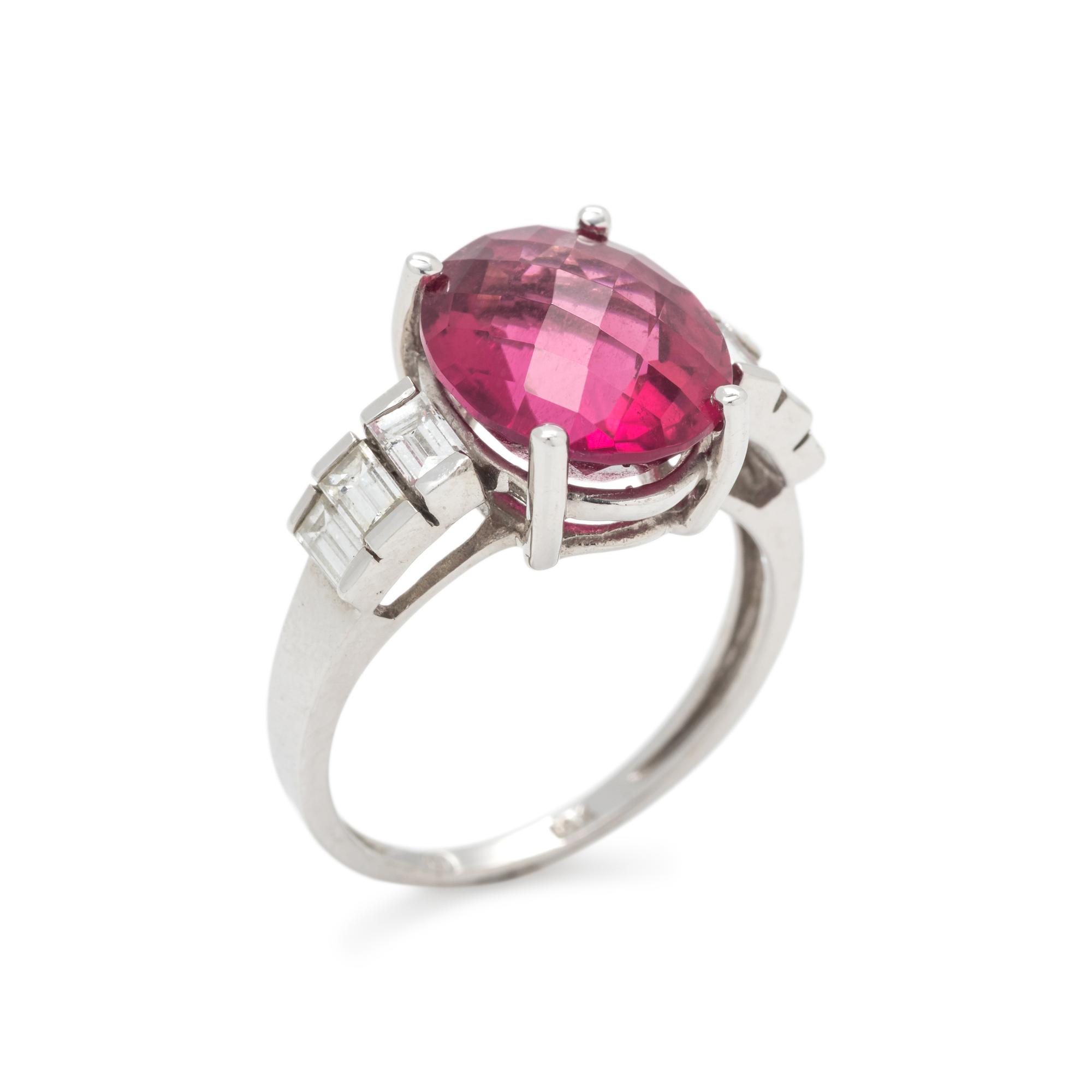 PINK TOURMALINE AND DIAMOND RING