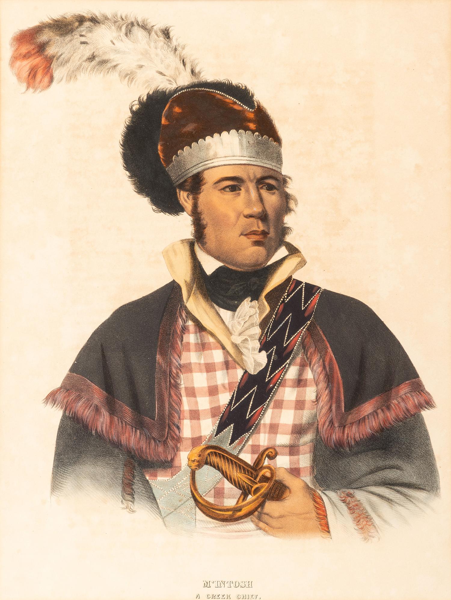Four Hand-Colored Lithographs by McKenney and Hall