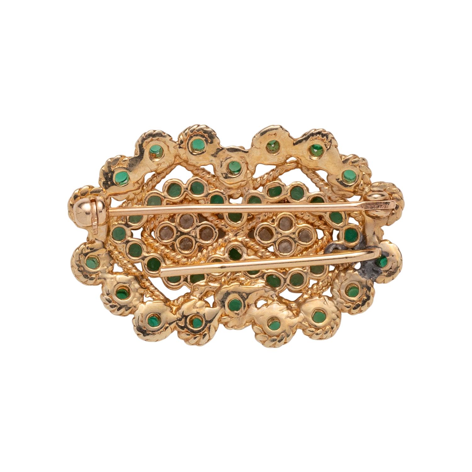 YELLOW GOLD, EMERALD AND DIAMOND SET