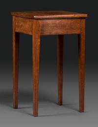 A Federal Barber’s Pole, Line and Leaf Inlaid Walnut Side Table