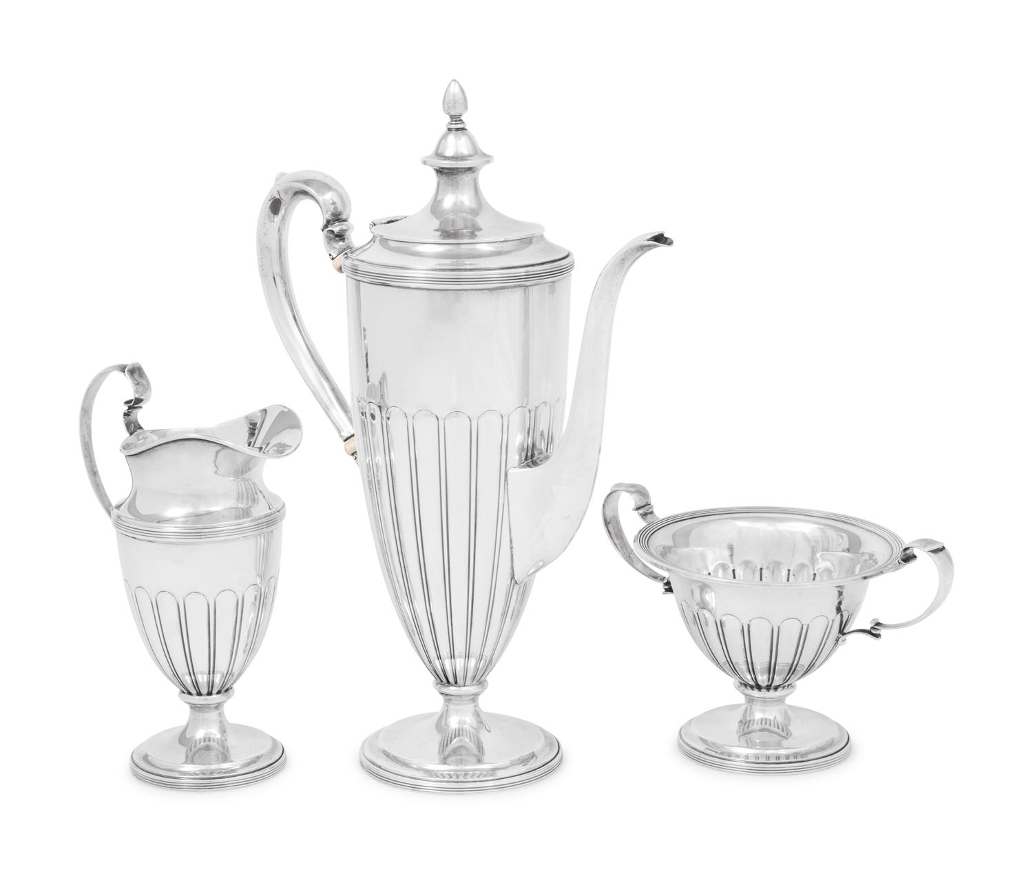 An American Silver Three-Piece Coffee Service