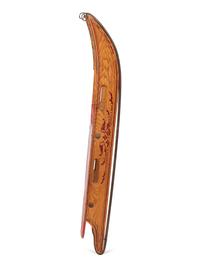 A Painted and Stenciled Wood "Rocket" Sled