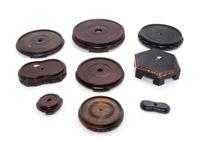 Thirty-Five Chinese Drilled Hardwood Stands