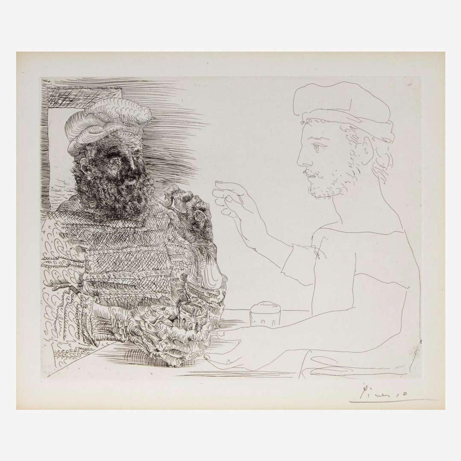 Pablo Picasso (Spanish, 1881-1973) Deux Buveurs Catalans (from La Suite Vollard)