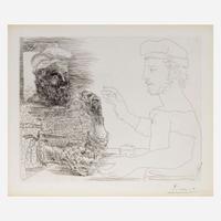 Pablo Picasso (Spanish, 1881-1973) Deux Buveurs Catalans (from La Suite Vollard)