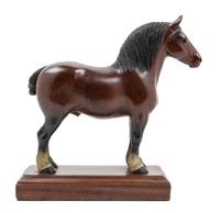 A Carved and Painted Wood Figure of a Clydesdale Horse Height 11 inches. — PETER GIBA, 20TH CENTURY