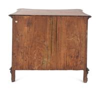 A Continental Part-Ebonized Burl Walnut Secretary Commode