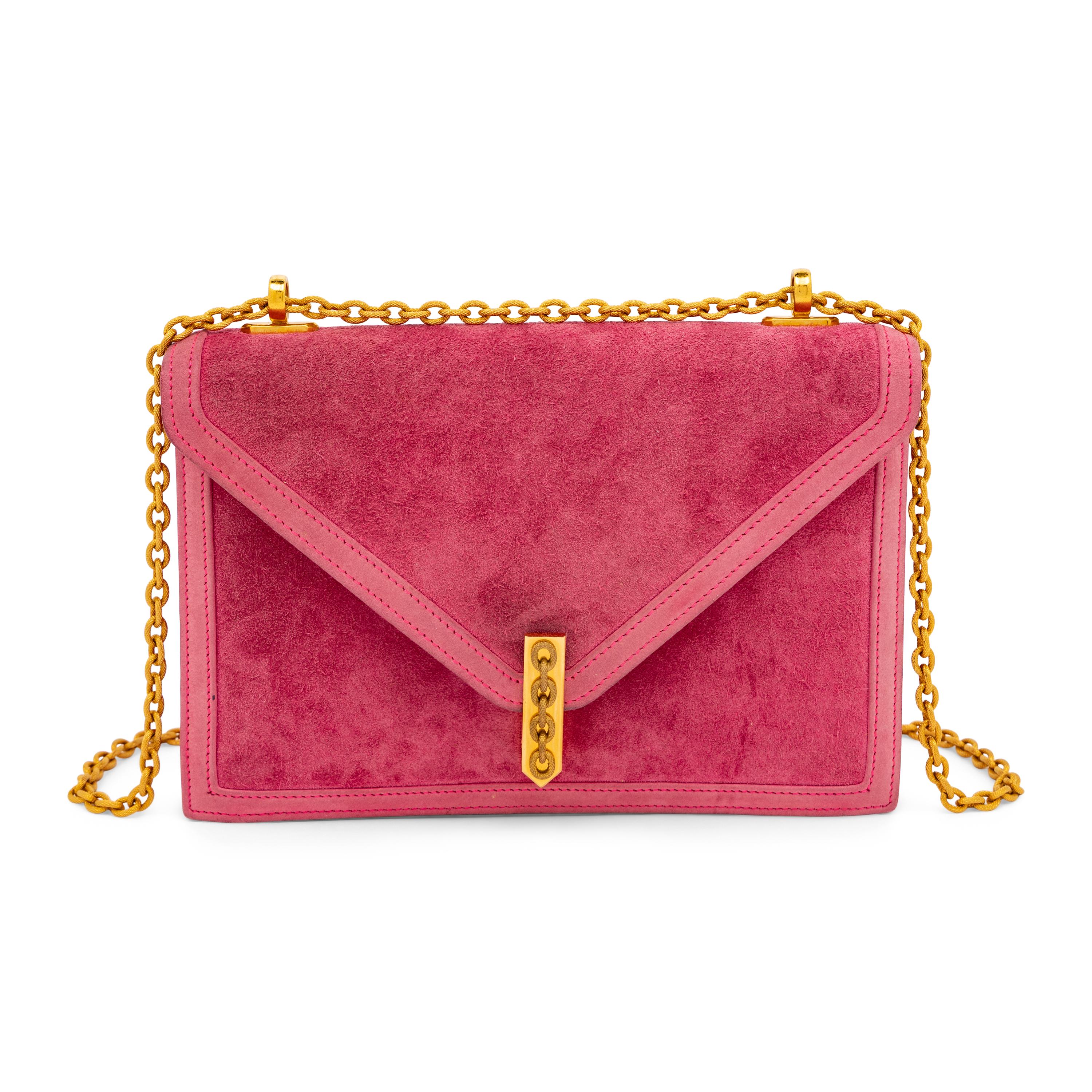 Hermès, Alcazar Bag in Pink Doblis Suede, 1986