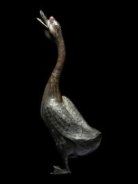 A Japanese Bronze Figure of a Goose