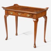 A Queen Anne burl walnut and oyster veneered dressing table early 18th century and later