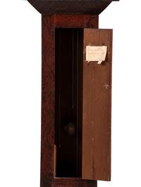 A Federal Carved and Grain Painted Pine Wooden Works Tall Case Clock