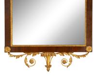An Italian Neoclassical Style Giltwood and Mahogany Mirror