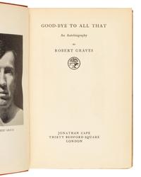 GRAVES, Robert (1895-1985). Good-Bye To All That . London: Jonathan Cape, [1929].