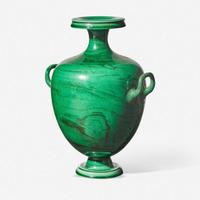 A Wedgwood Green Majolica Hy­dria UK, mid-late 19th century