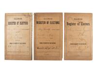 [WOMEN'S SUFFRAGE]. Very early women's ballot list. [Illinois], 5 April 1898. [ With :] Illinois register of electors. Henry Township, Marshall County, Illinois, 1890-1900.