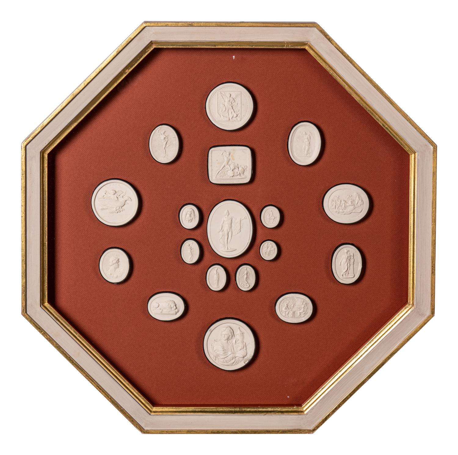 Four Framed Groups of Grand Tour Plaster Intaglios
